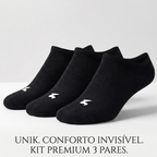 Kit 3 Pares de Meias Invisíveis UN1K Premium Preta