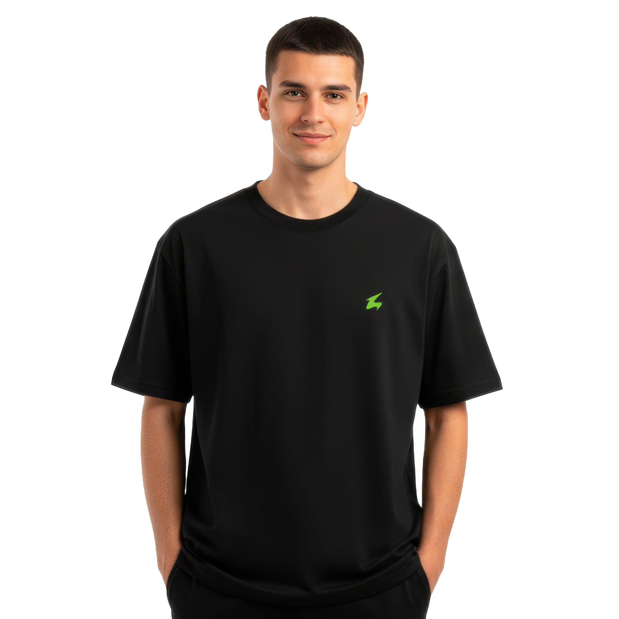 Camiseta Oversized Un1k Preta Neon Flux