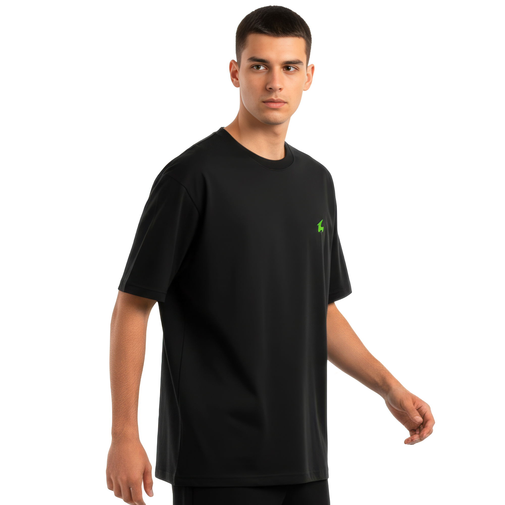 Camiseta Oversized Un1k Preta Neon Flux