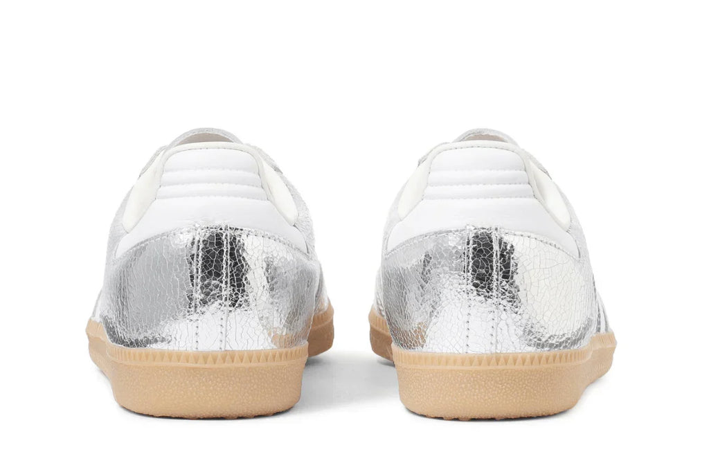 Adidas Samba OG Silver Metallic Cracked Leather Silver