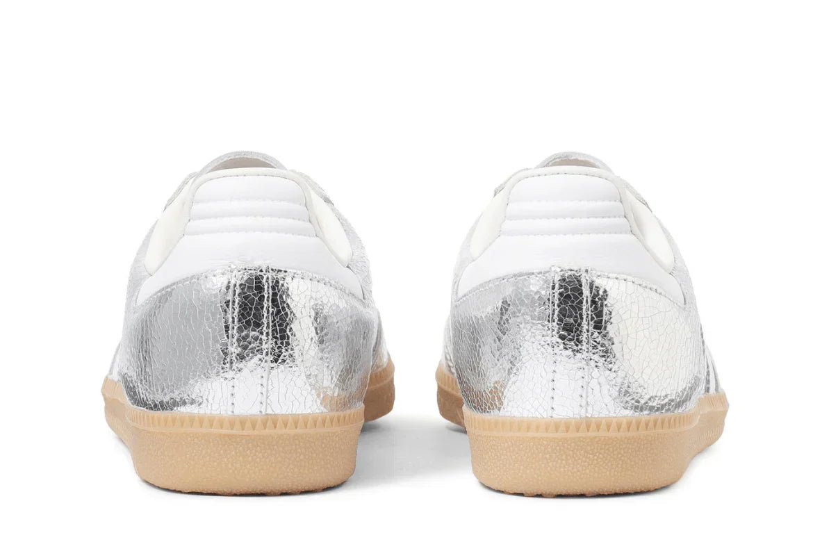 Adidas Samba OG Silver Metallic Cracked Leather Silver