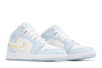 Air Jordan 1 Mid Glitter Swoosh Azul